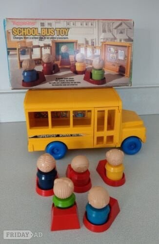 Vintage School Bus Toy by Tuppertoys