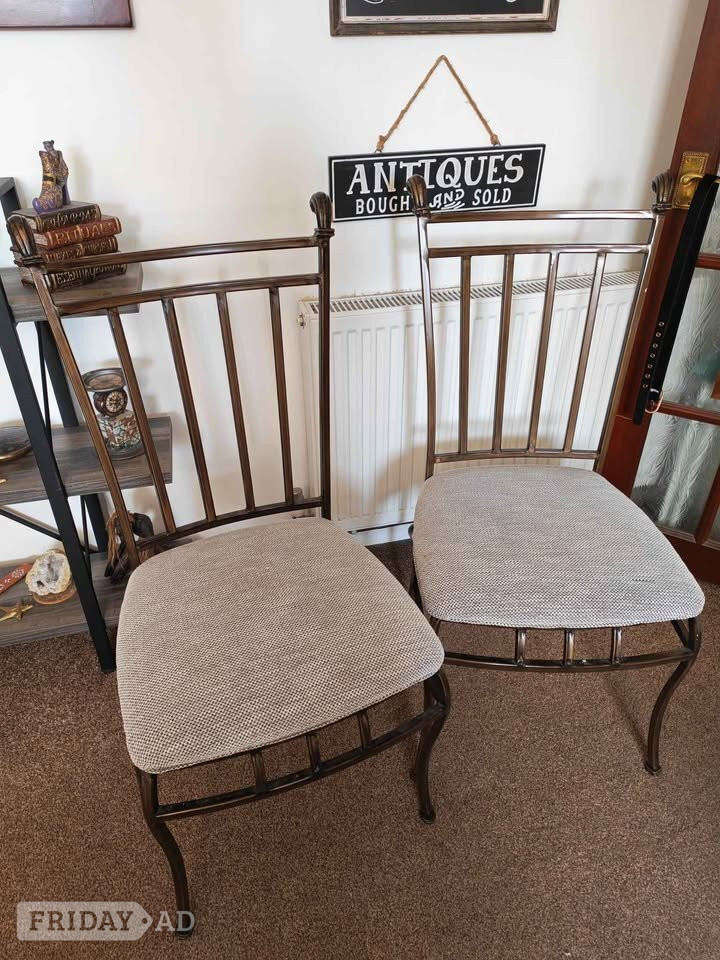 Pair of metal and fabric seat chairs in very good condition in Pevensey