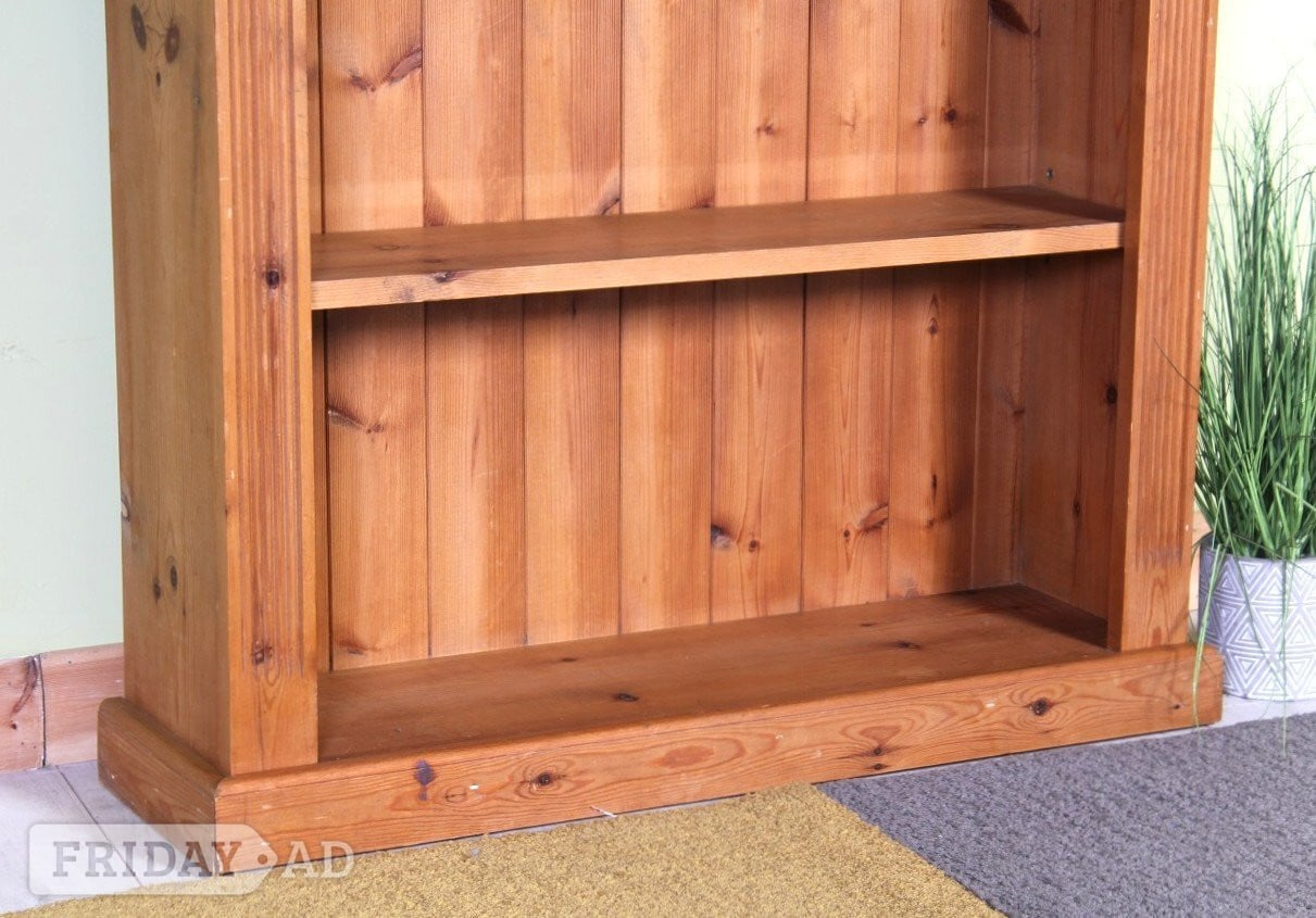 UK Delivery - Tall Farmhouse Pine Bookcase 4 Fixed Strong Shelves