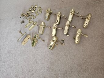 Solid brass door handles and knobs