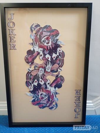 Joker playing card framed print 