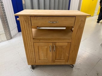 Wooden Kitchen Island / Trolley Cart with Drop Leaf and Storage