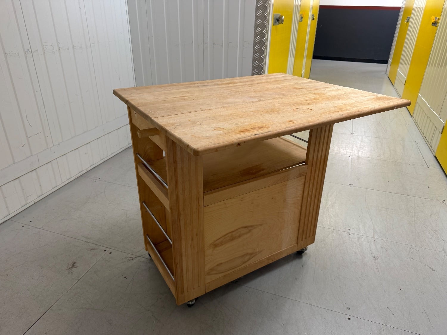 Worthing Wooden Kitchen Island / Trolley Cart with Drop Leaf and Storage