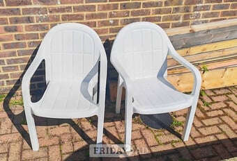 2 sturdy comfy garden Nova chairs from the Faversham group