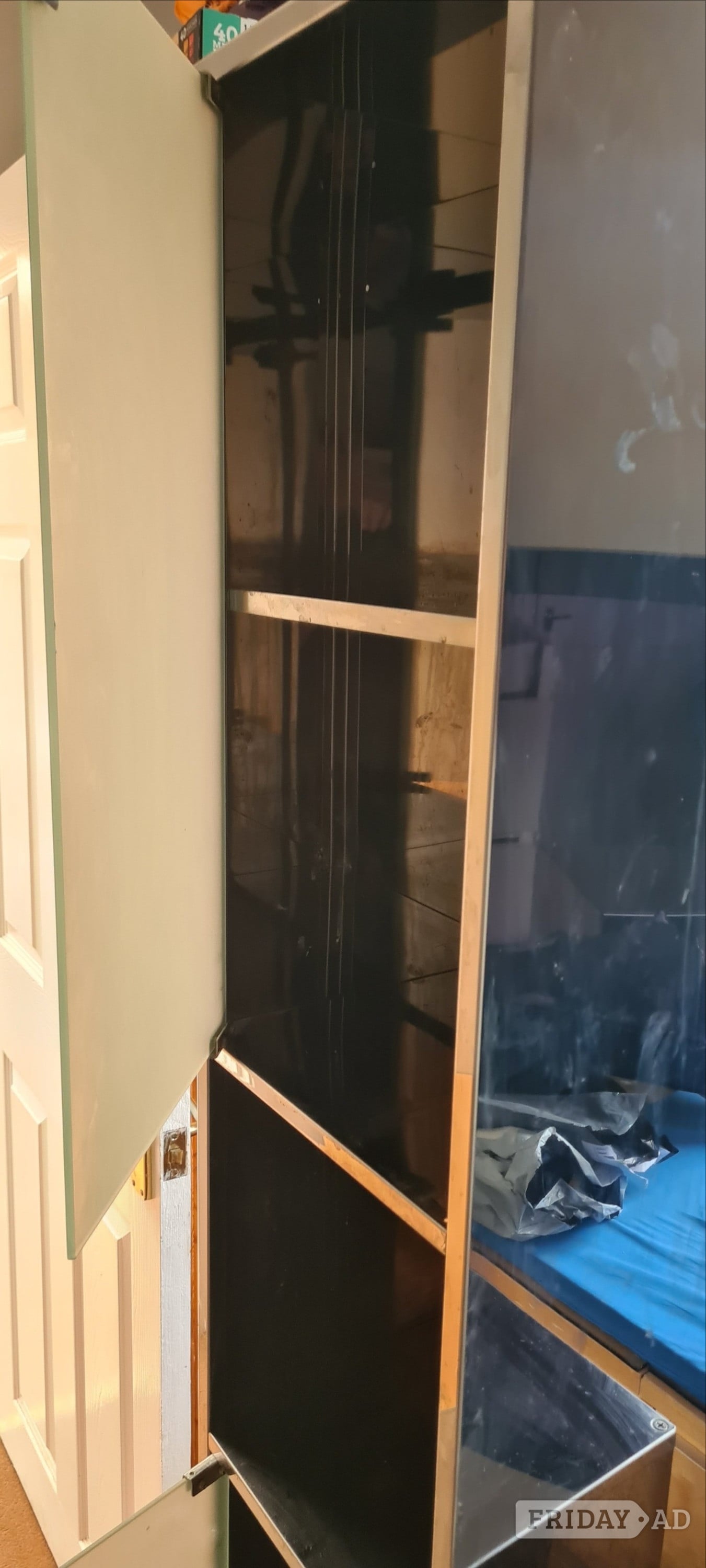 Brighton Pair of Chrome Metal Bathroom Cabinets/Wardrobes - DELIVERY AVAIL