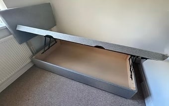 SINGLE - SIDE LIFT DIVAN OTTOMAN BED WITH 20 INCH HB