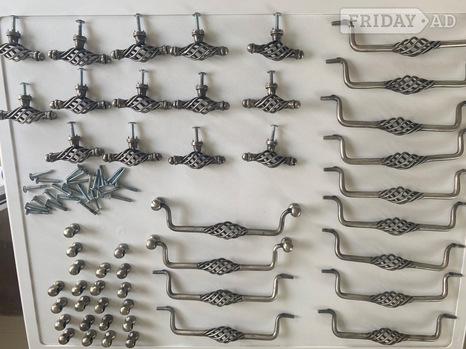 Kitchen twisted cage pewter draw and cupboard handles