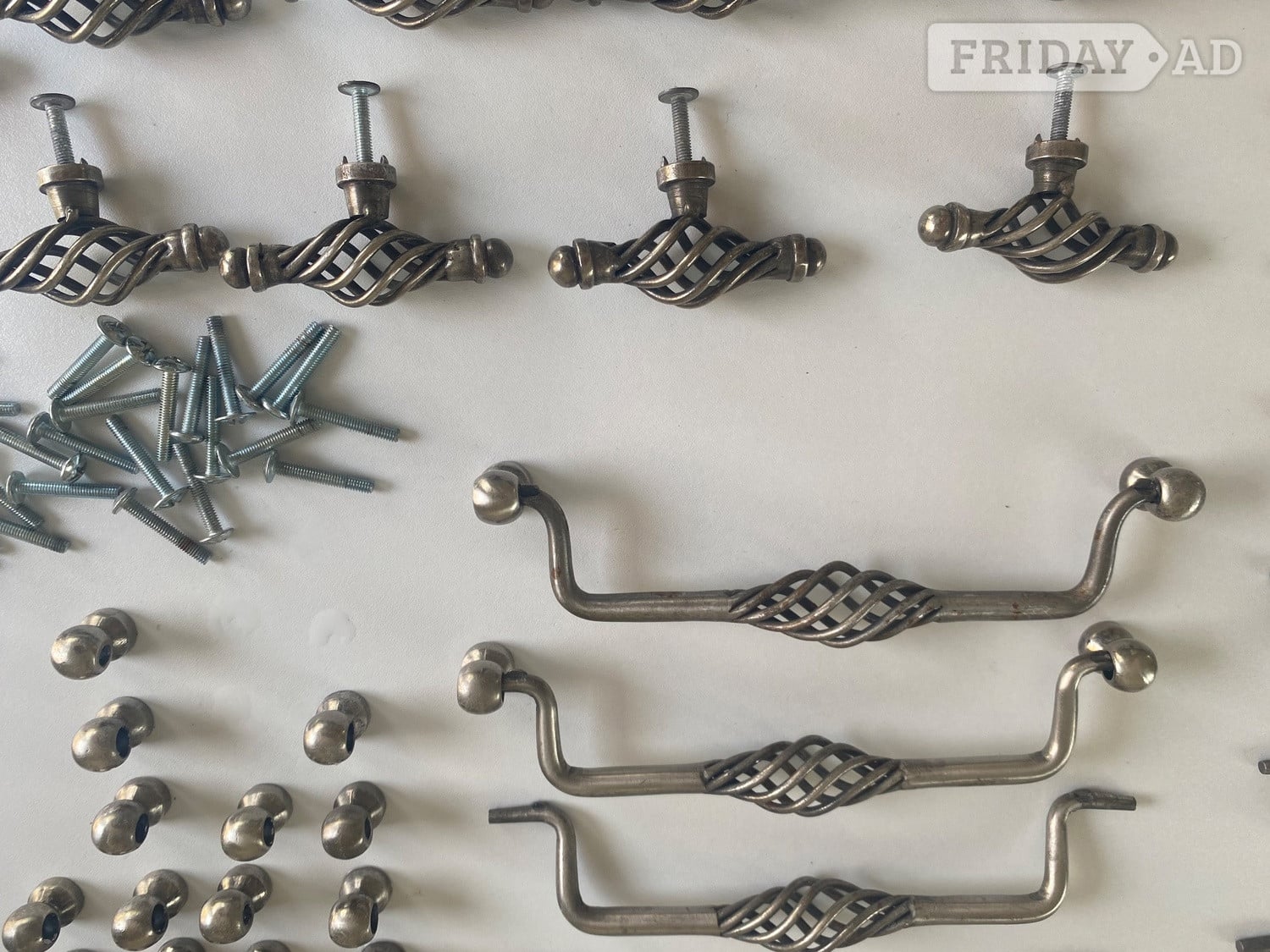 Hassocks Kitchen twisted cage pewter draw and cupboard handles