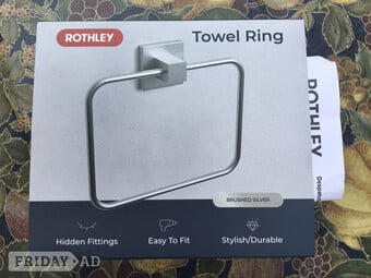 NEW ROTHLEY BRUSHED SILVER TOWEL RING