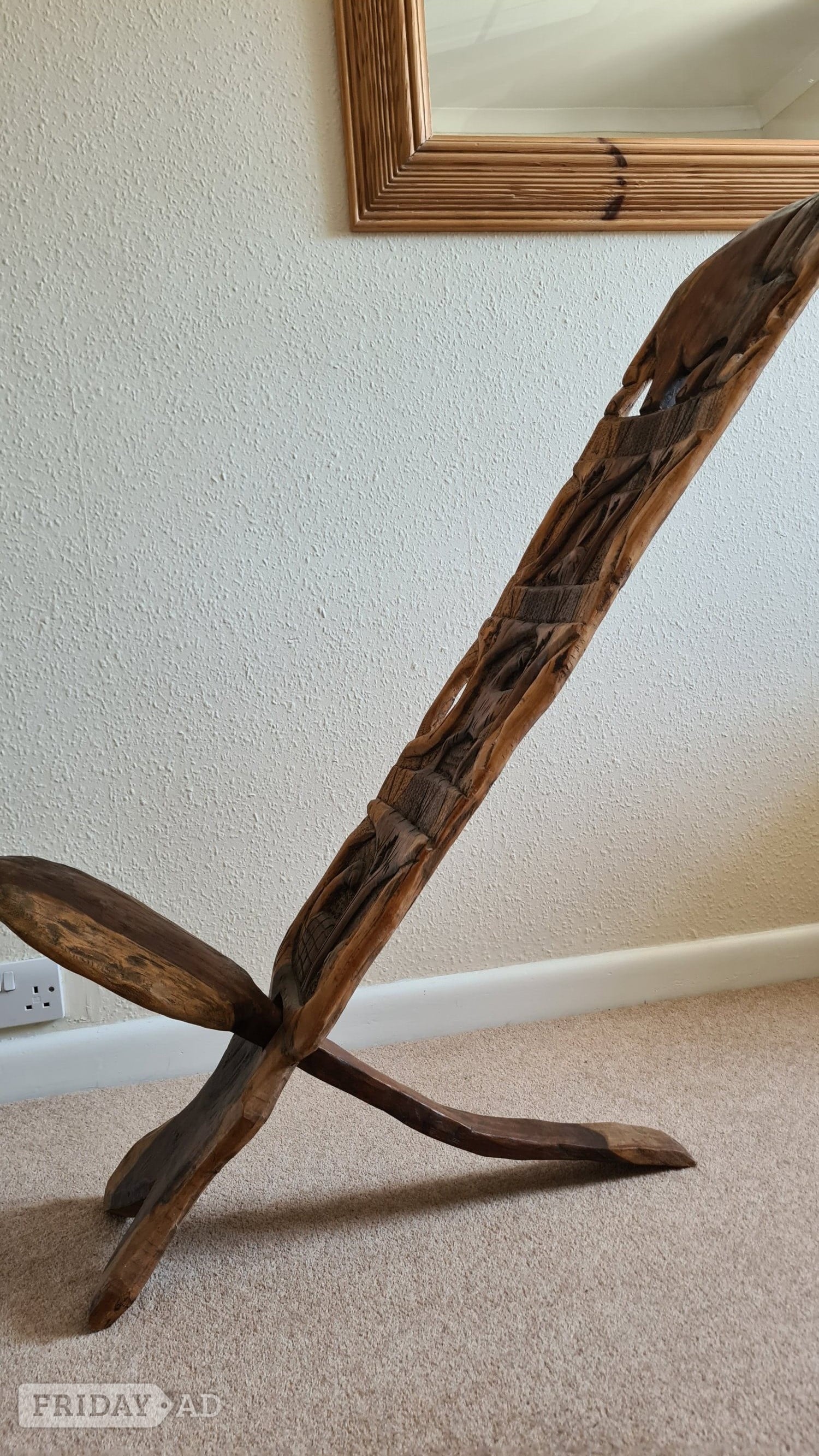 Carved Africa Wood Birthing Chair - DELIVERY AVAILABLE - Antiques & Collectables