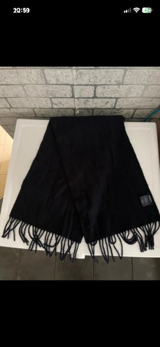 Mens Gant Navy Blue Lambs Wool Scarf 68" long