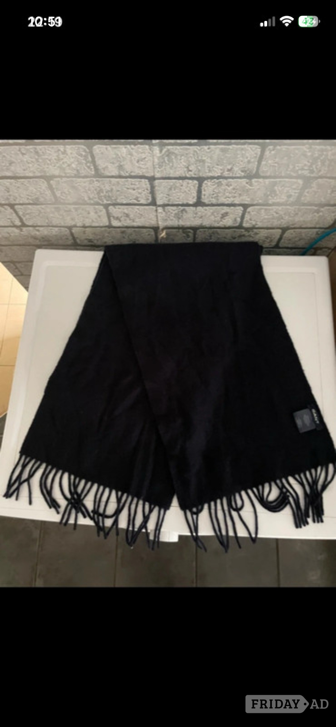 Mens Gant Navy Blue Lambs Wool Scarf 68" long in Stourport-On-Severn