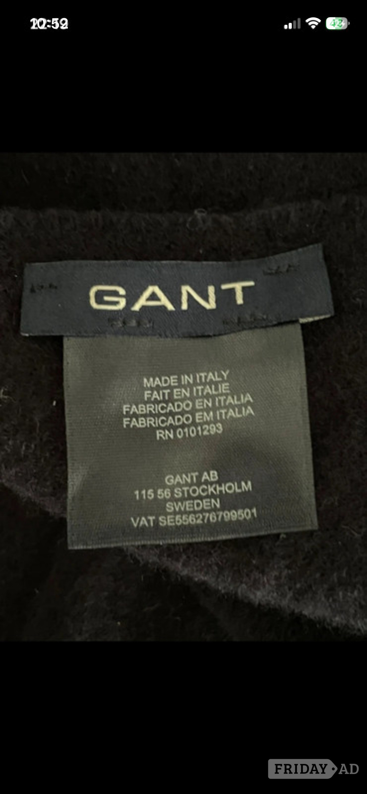 Mens Gant Navy Blue Lambs Wool Scarf 68" long - Clothing, Footwear & Accessories in Stourport-On-Severn