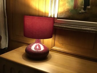 Dark Red glass base  table lamp