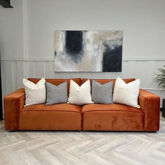 Terracotta Orange 2 Seater Sofa