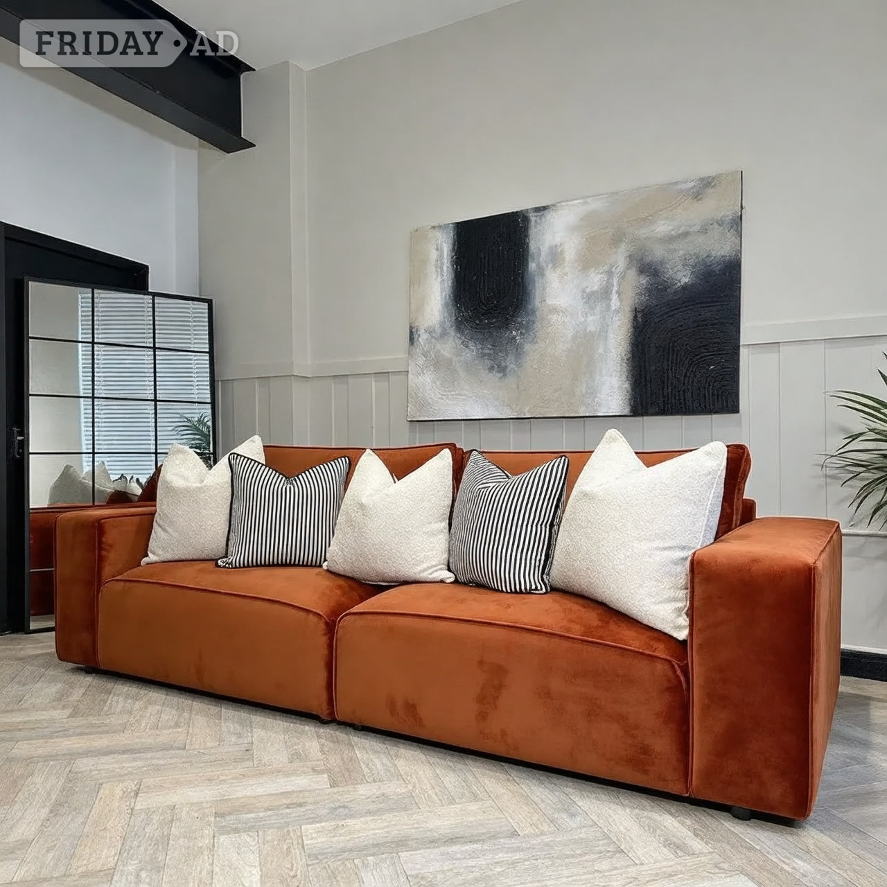 Terracotta Orange 2 Seater Sofa