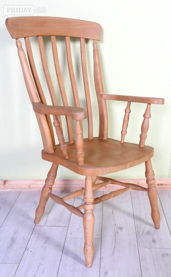 Delivery options -Solid Beech Grandfather Chair Light In Colour L