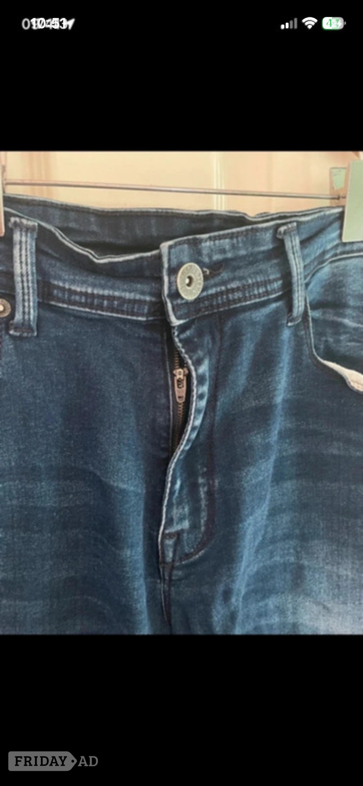 Stourport-On-Severn Men's Voi London dark blue straight fit distressed jeans W 36" L 