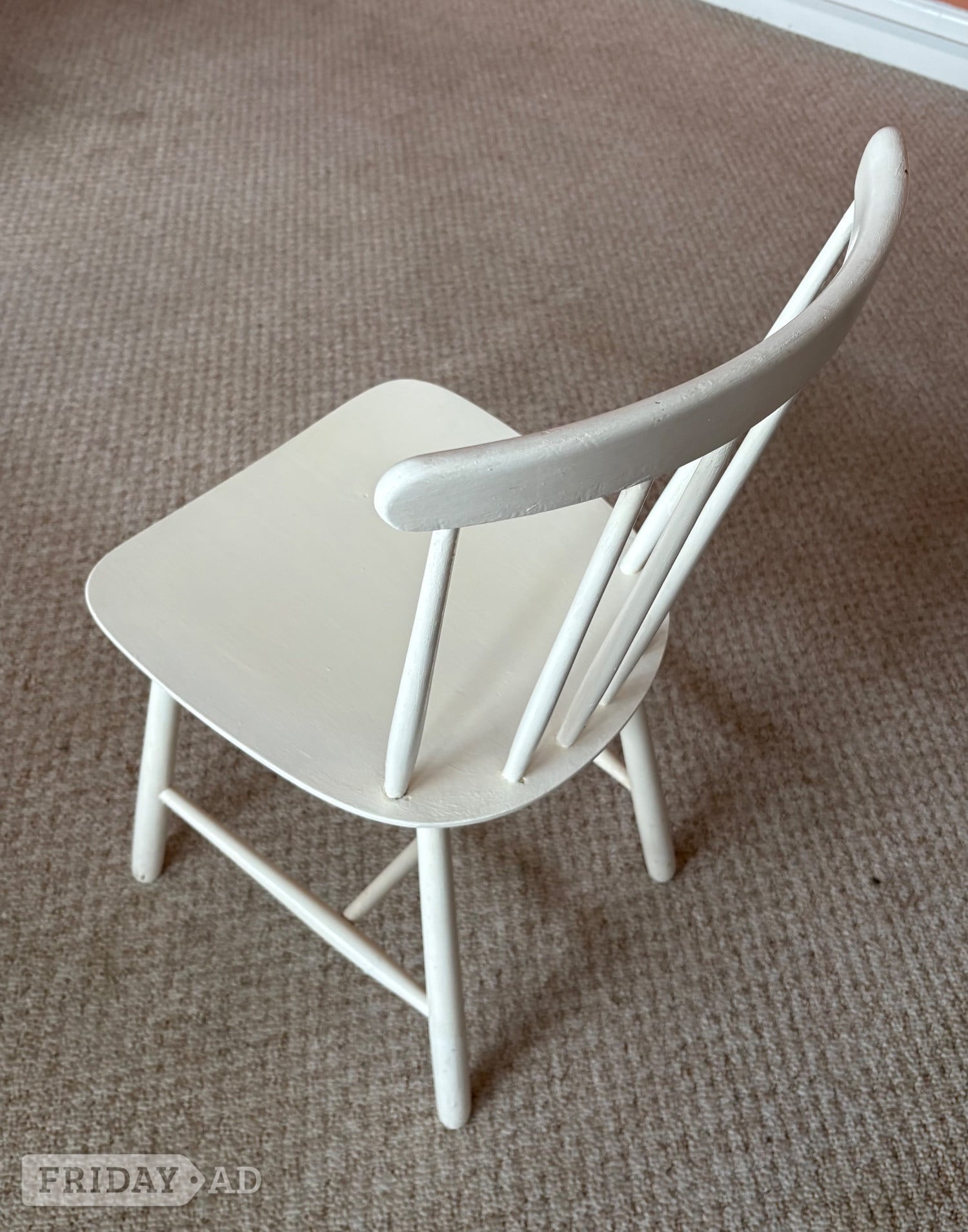 Four(4) white wooden chairs