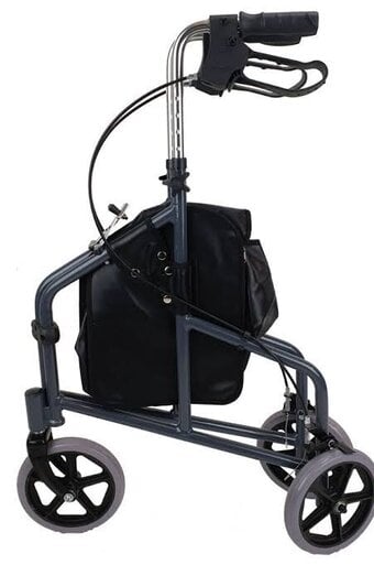 Hardly used 3 wheeler zimmer. Black with basket