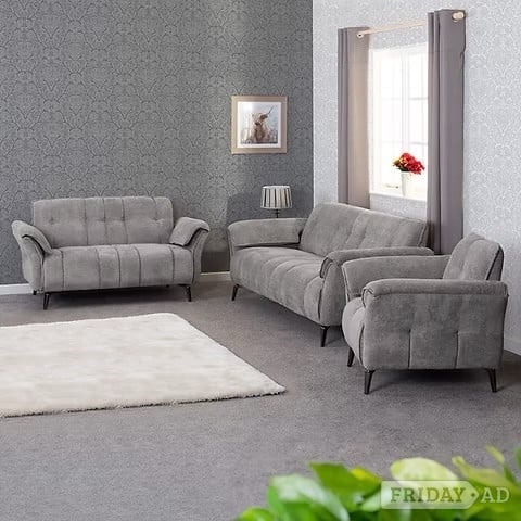 Amalfi 3&2 Seater Sofas in Grey in Rotherham
