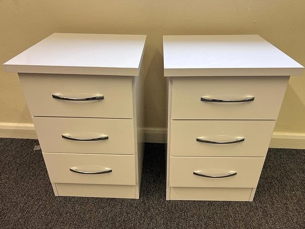 NEVADA 4 DOOR 2 DRAWER MIRRORED WARDROBE BEDROOM SET WHITE GLOSS