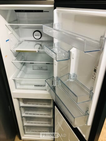 Beko black fridge freezer on top condition 