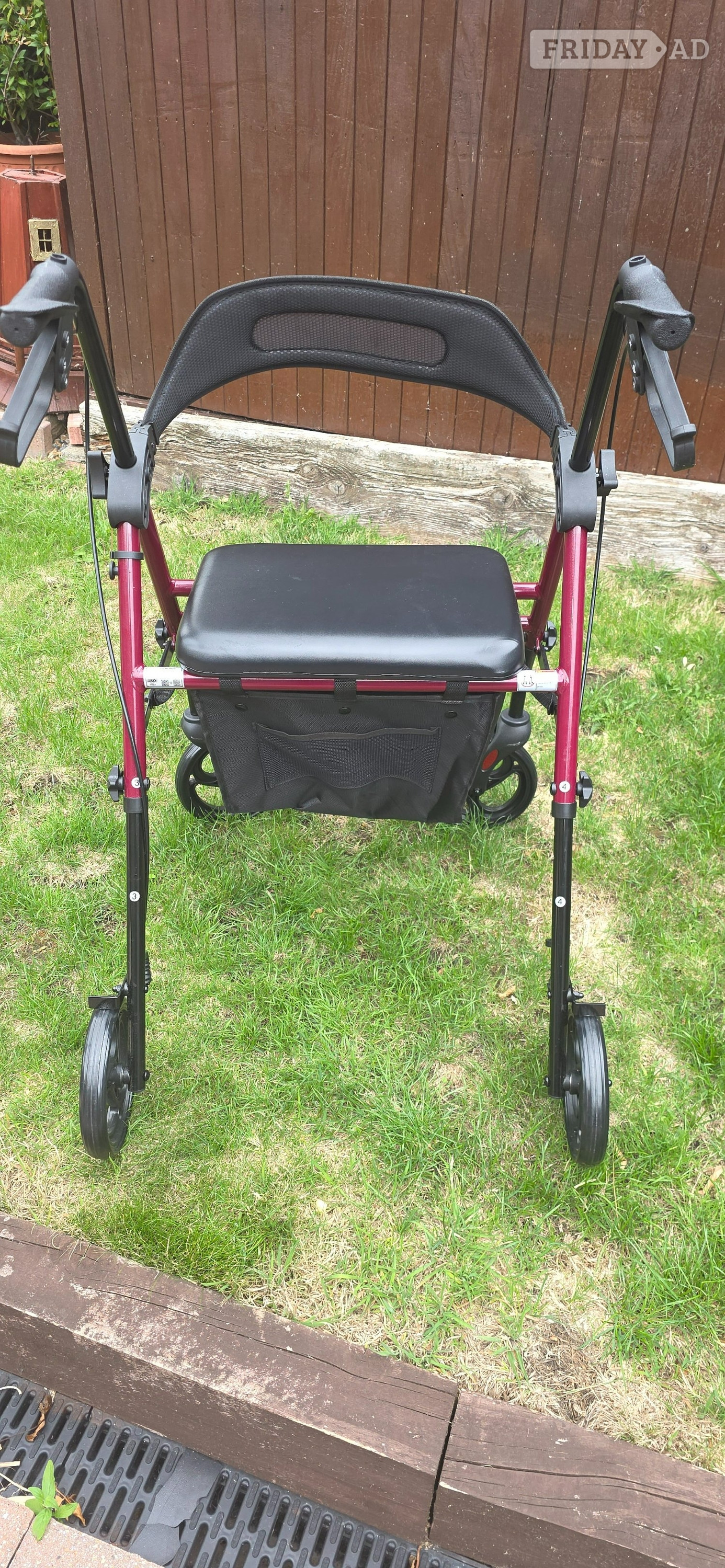 HOMLAND Folding Rollator Walker with Seat, Portable Walkers 