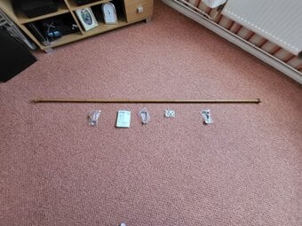brown curtain rail 79 inches  with all the fittings 