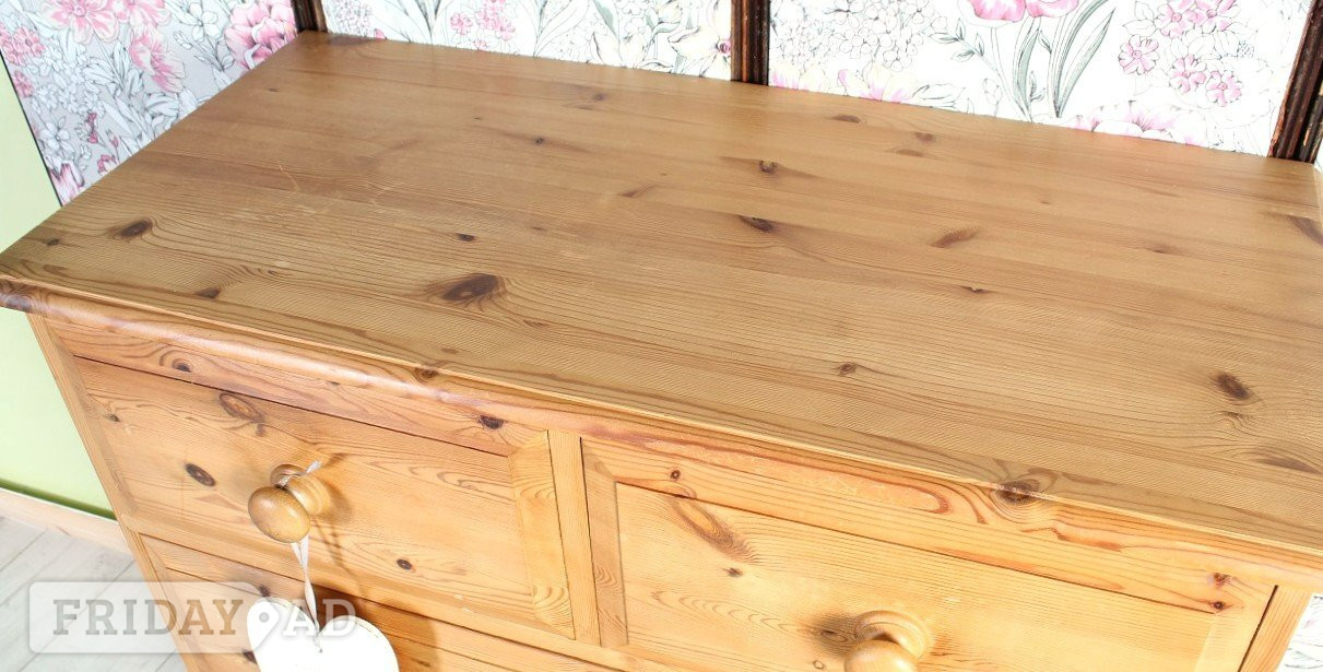 UK Delivery - Farmhouse Pine Chest Of Drawers Clean Condition - Furniture