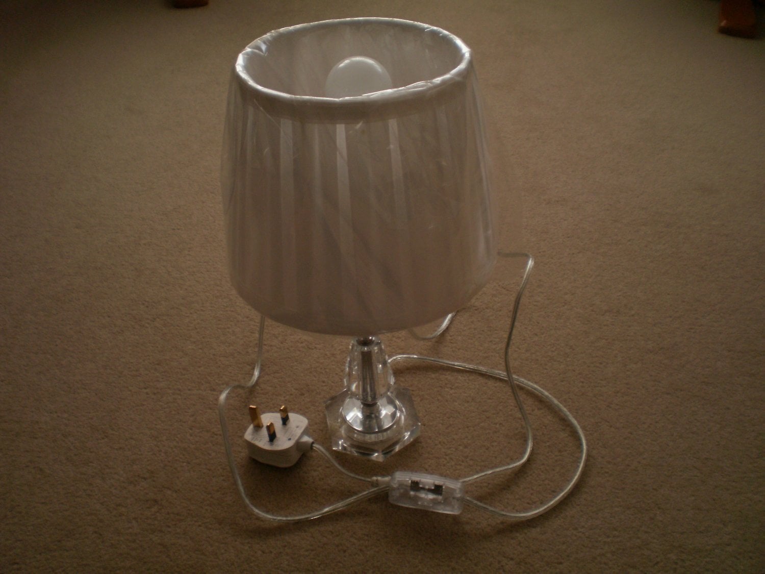 Table Lamp with white pleated shade