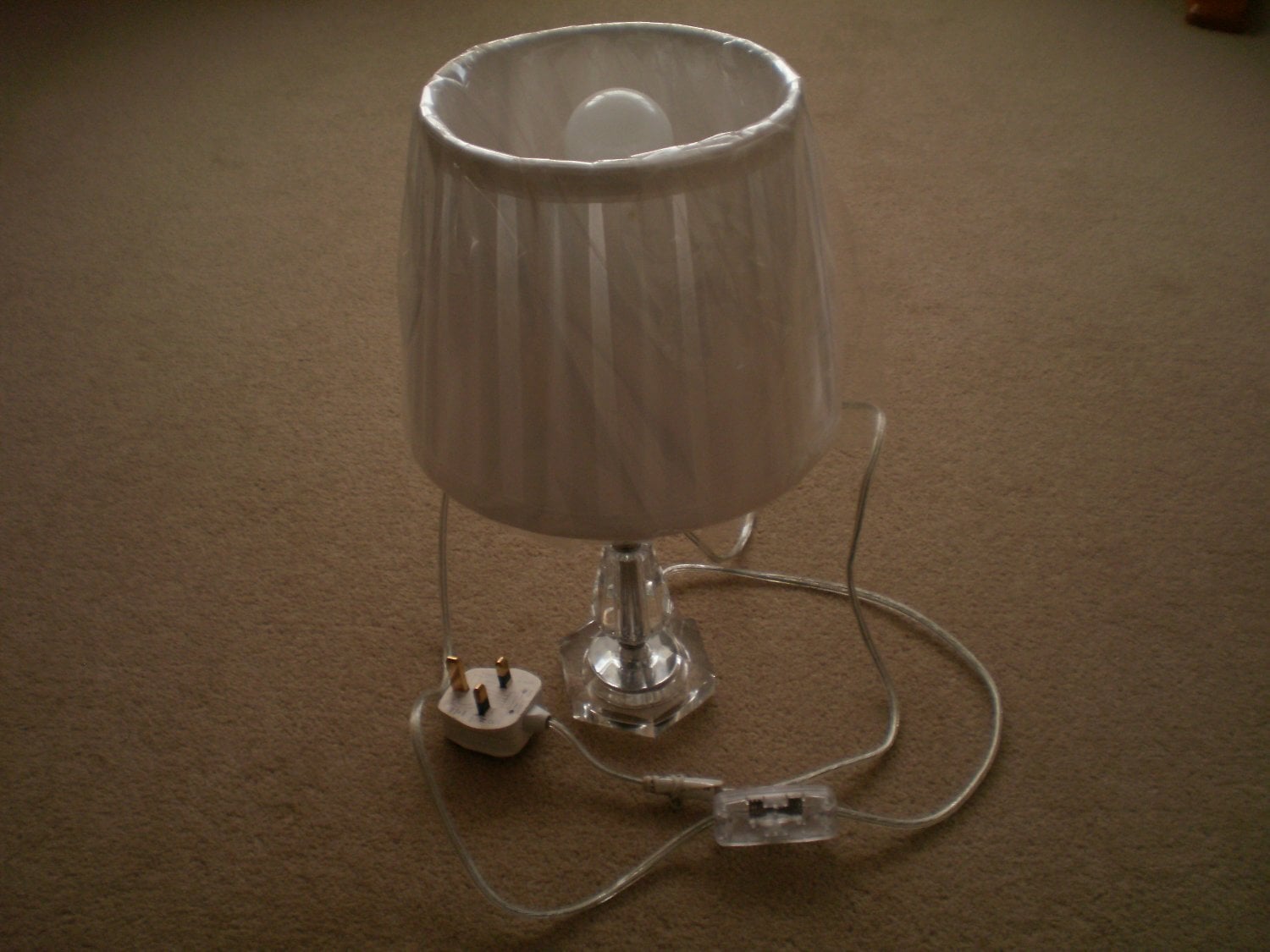 Worthing Table Lamp with white pleated shade