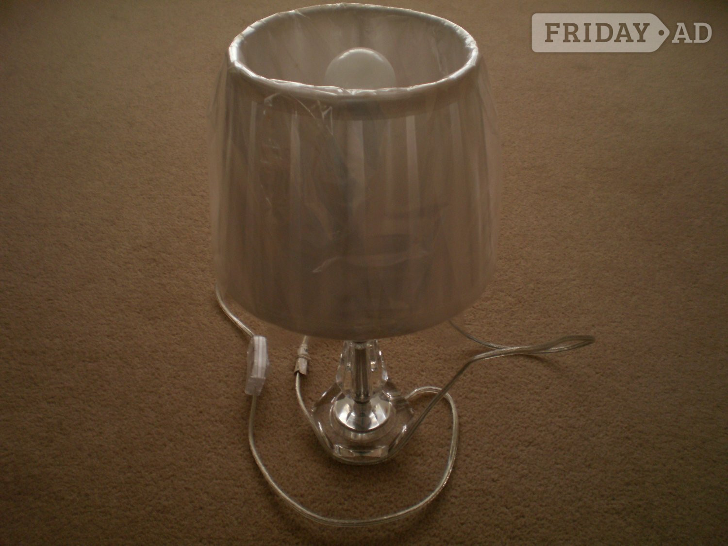 Table Lamp with white pleated shade in Worthing