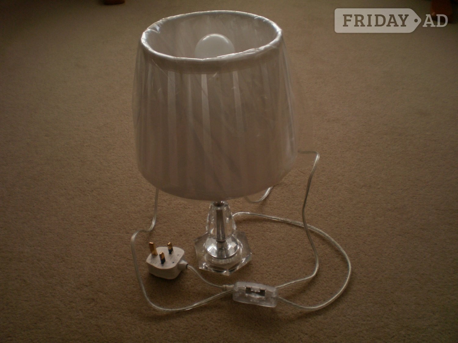 Table Lamp with white pleated shade
