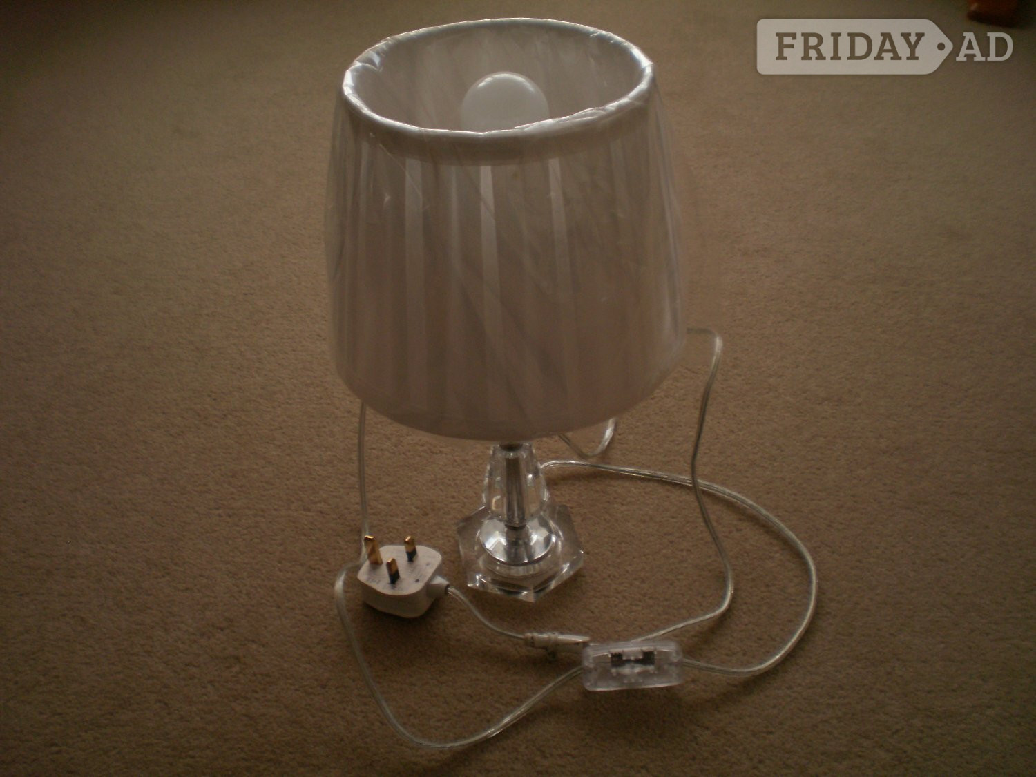 Worthing Table Lamp with white pleated shade