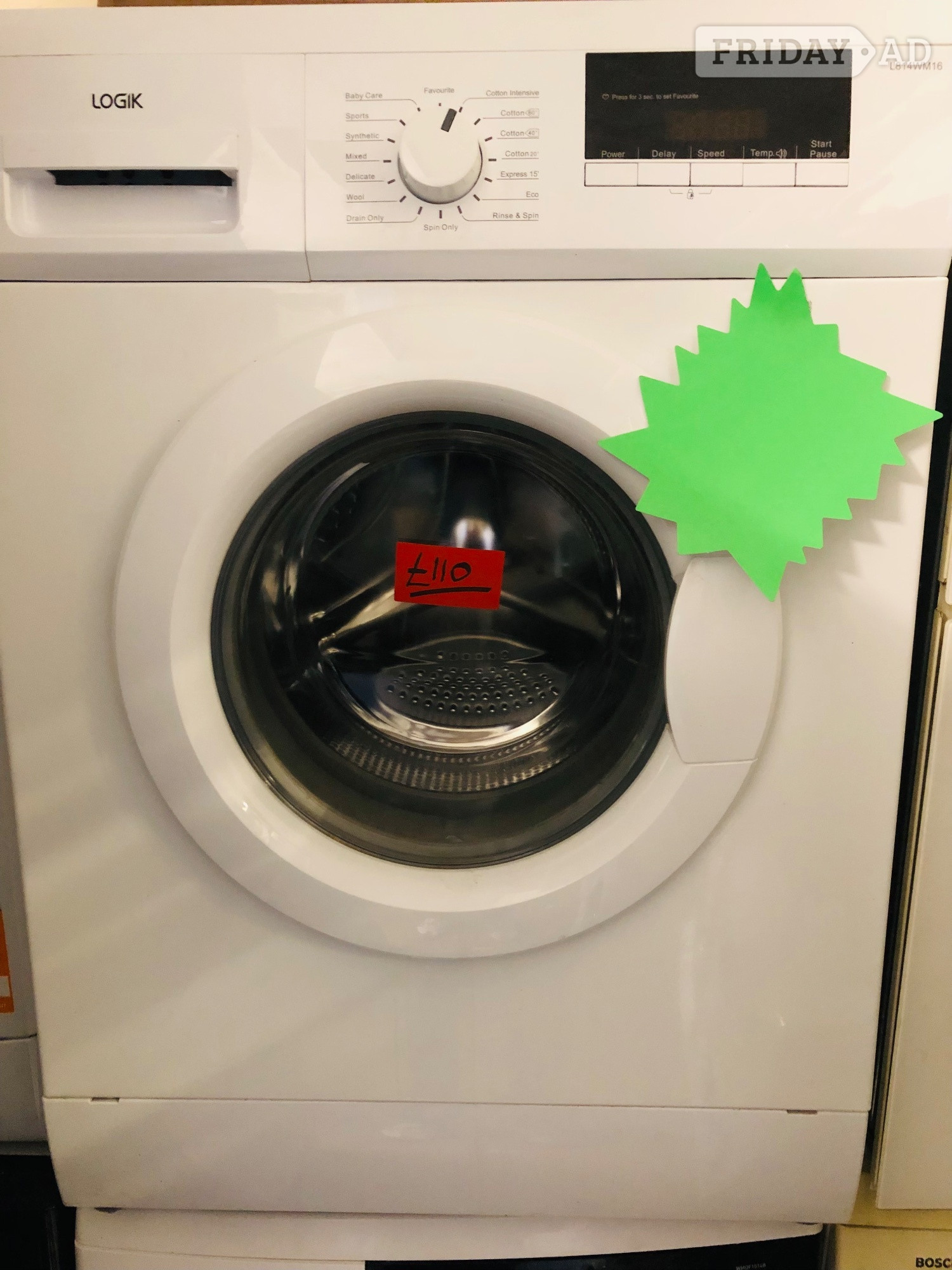 Logik 8KG load washing machine with large size drum  in Banbury