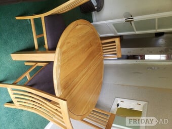 Solid oak table and chairs