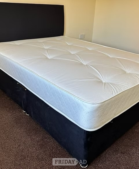 Rotherham King size apollo mattress with divan base and headboard 