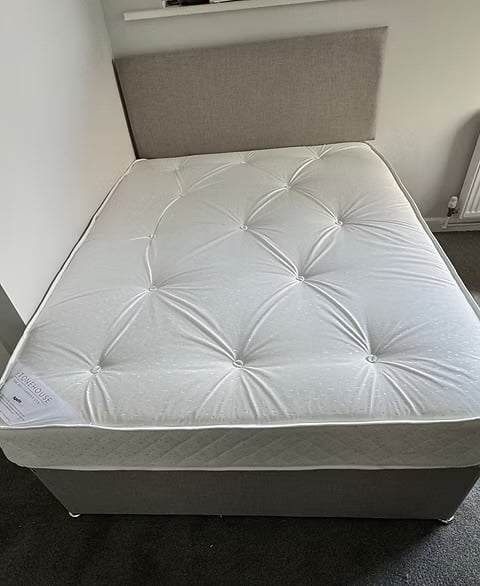 King size apollo mattress with divan base and headboard 