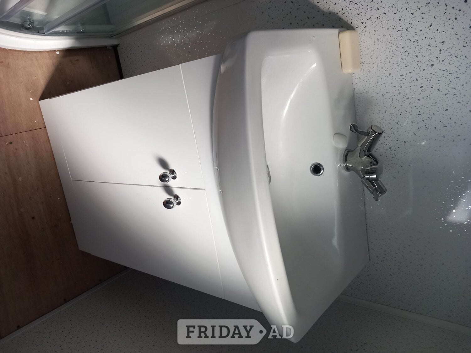 As new vanity unit with basin