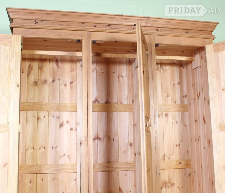 Delivery Options - Pine Farmhouse Triple Wardrobe 5 Sections - Furniture