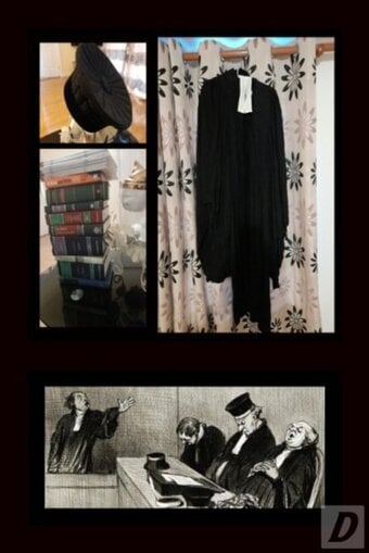 A Very Rare Costume Gift For Highly Distinguished Members Of The Legal (or Judicial) Profession | Vintage | Antique | Collectable | Solicitor | Advocate | Judge | Barrister | Lawyer | Magistrate | EU Law Court | Wig Hat | Books | Robe | Bib | Journals | Law Counsel | King's | Queen's  | KC |  QC.