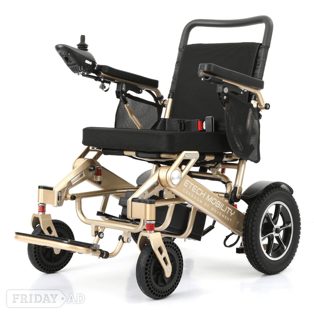 Lightweight Folding Electric Wheelchair 24kg 500W Blue Soft Start in Battle