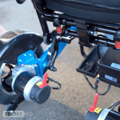 Lightweight Folding Electric Wheelchair 24kg 500W Blue Soft Start - Mobility in Battle