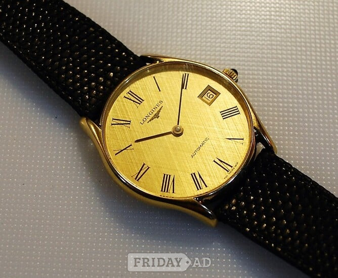 Longines gentlemans 9ct solid gold wristwatch. in Worthing