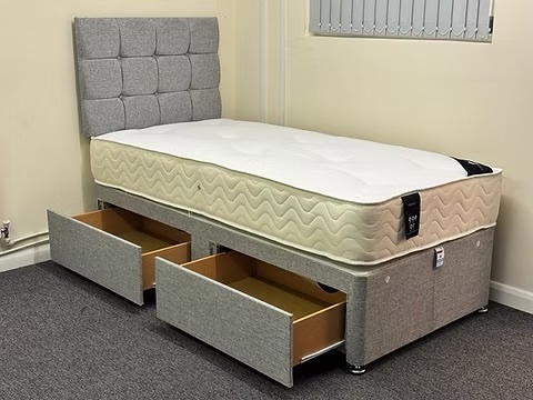 SINGLE -REGENCY 1000POCKET MATTRESS WITH 2drawers BASE& HEADBOARD