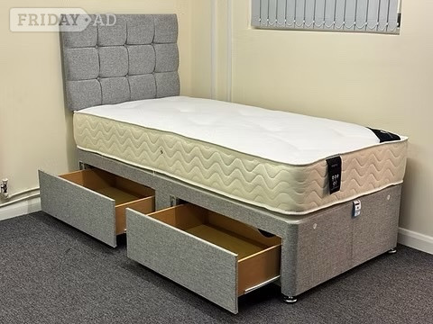 SINGLE -REGENCY 1000POCKET MATTRESS WITH 2drawers BASE& HEADBOARD