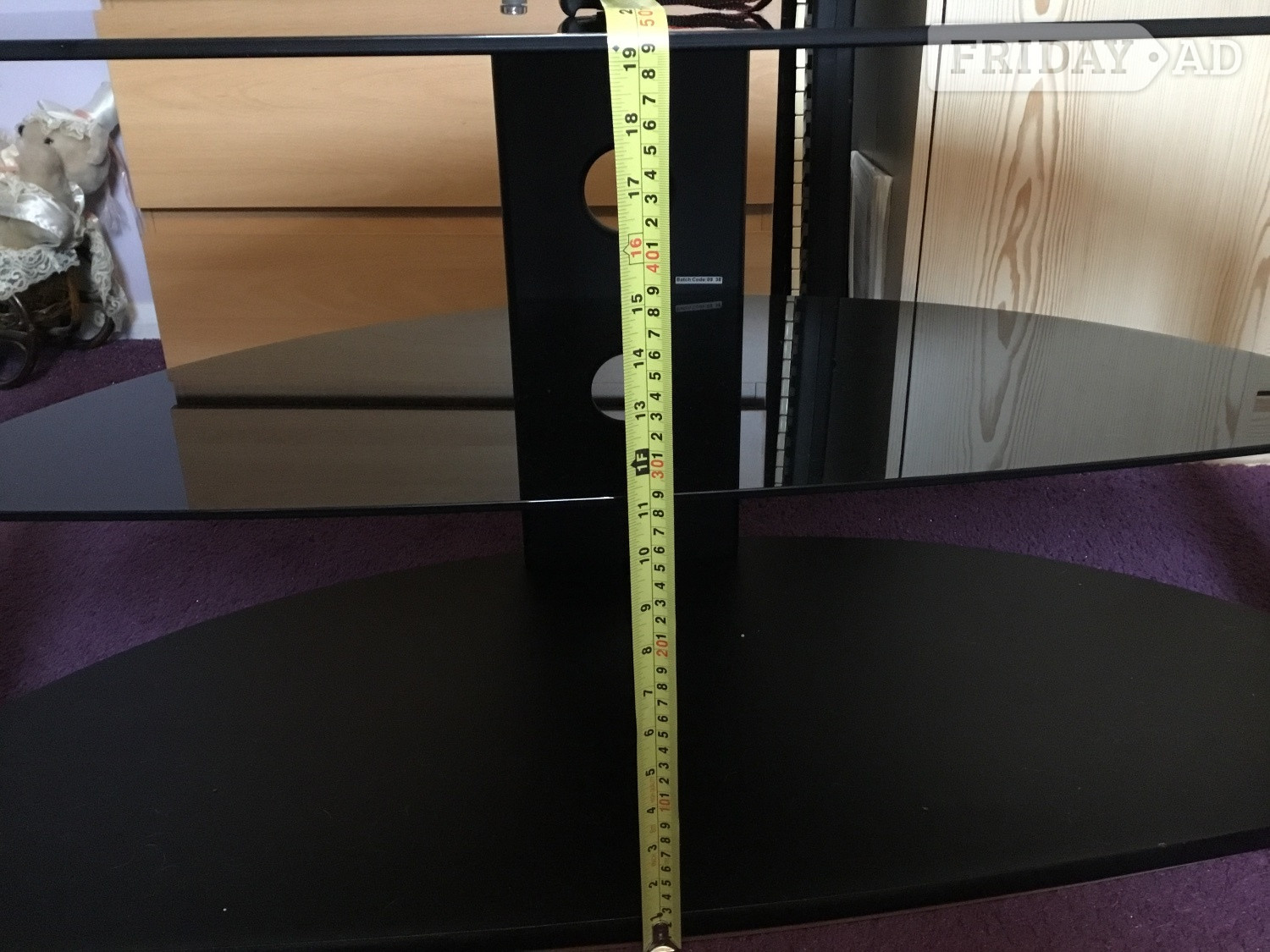 TV STAND BLACK AND CHROME - Furniture in Peacehaven