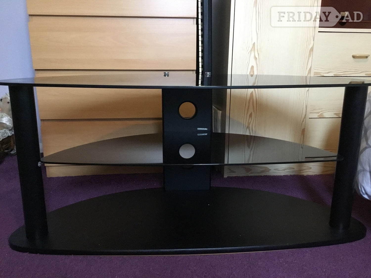 TV STAND BLACK AND CHROME - Furniture