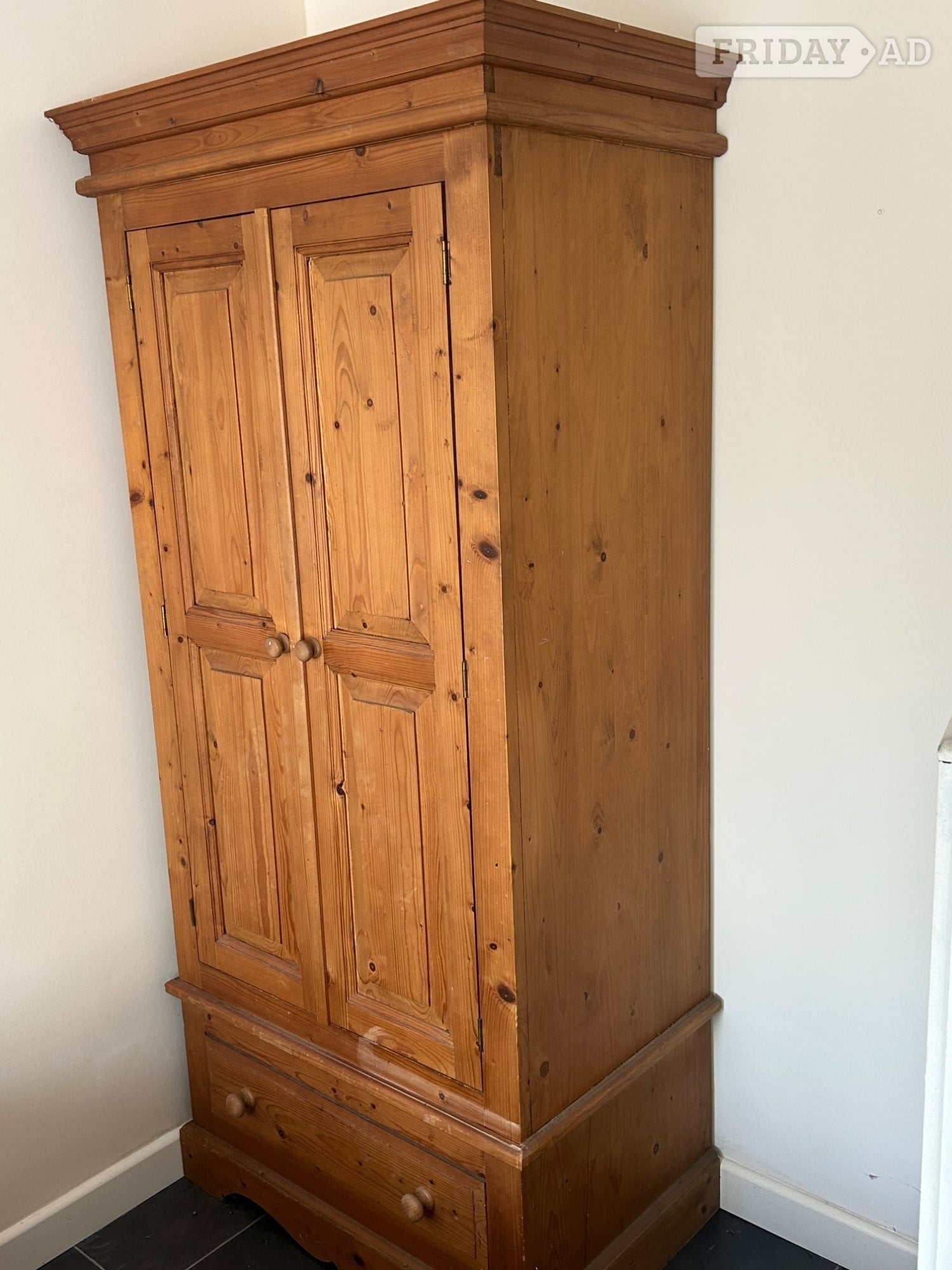 Super Quality Pine Wardrobe on Drawer